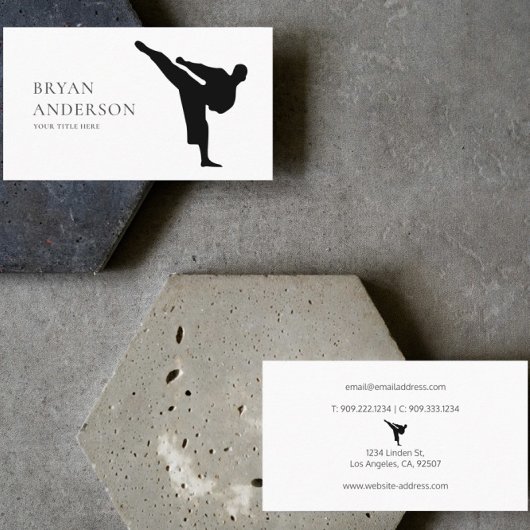 Kickboxing - Business Card für Kampfkunst Visitenkarte