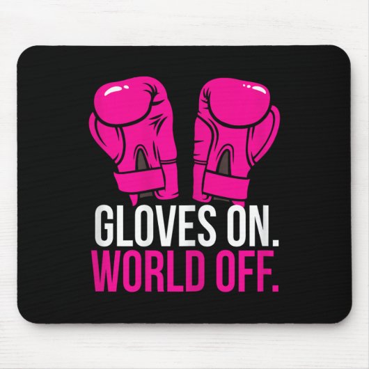 Kickboxing Chick Kickboxer Training Gloves On Worl Mousepad (Vorne)