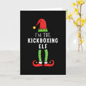 Kickboxing Elf Weihnachts-Matching Familiengeschen Karte (Gelbe Blume)