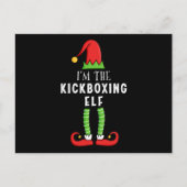 Kickboxing Elf Weihnachts-Matching Familiengeschen Postkarte (Vorderseite)