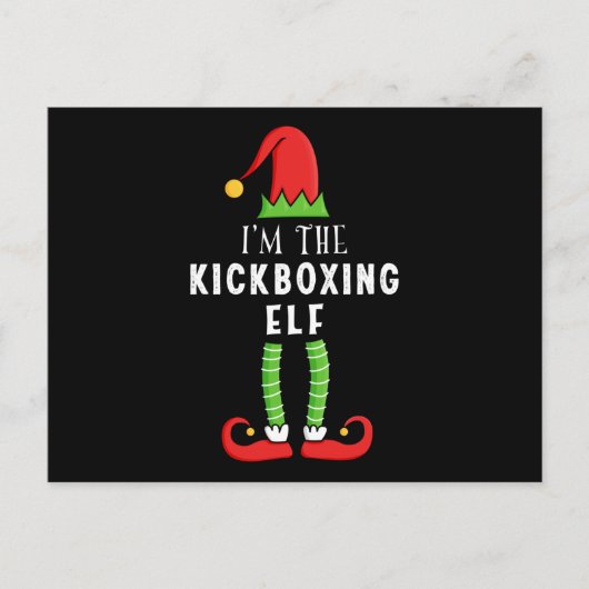 Kickboxing Elf Weihnachts-Matching Familiengeschen Postkarte (Vorderseite)