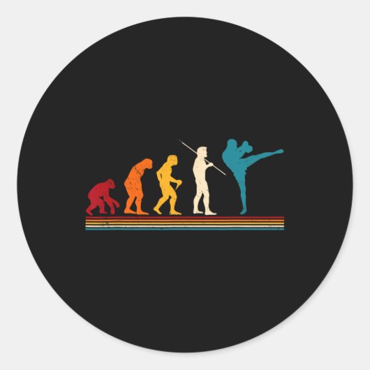 Kickboxing Evolution Kickboxer Karate Boxing Mma  Runder Aufkleber (Vorderseite)