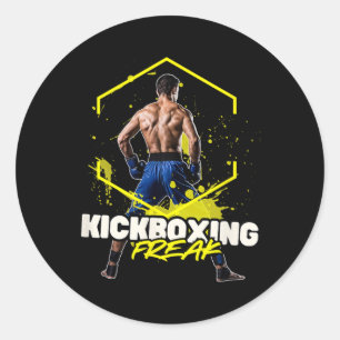 Kickboxing Freak  Runder Aufkleber