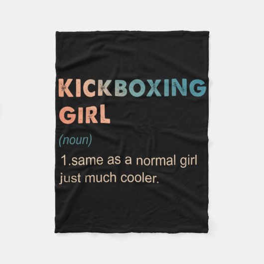 Kickboxing Girl Definition Funny Kickboxing Lover  Fleecedecke (Vorderseite)