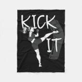 Kickboxing Girl Kick It Fleecedecke (Vorderseite)