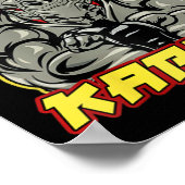 Kickboxing Grandpa Martial Arts  Poster (Ecke)