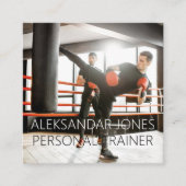 Kickboxing Gym Sports Fitness Personal Trainer Quadratische Visitenkarte (Vorderseite)