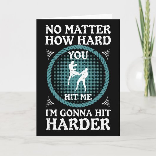 Kickboxing Hit Harder Gym Training  Karte (Vorderseite)