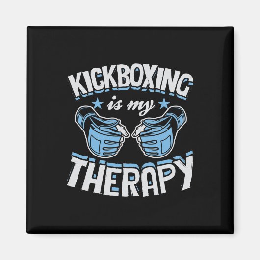 Kickboxing Is My Therapy Funny Boxing Karate Marti Magnet (Vorne)