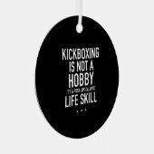 Kickboxing ist kein Hobby weiß Ornament Aus Metall (Vorderseite Rechts)