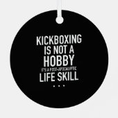 Kickboxing ist kein Hobby weiß Ornament Aus Metall (Rückseite)