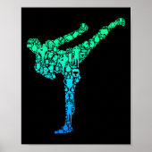 Kickboxing Kickboxer Karate Kids Boys Men Poster (Vorne)