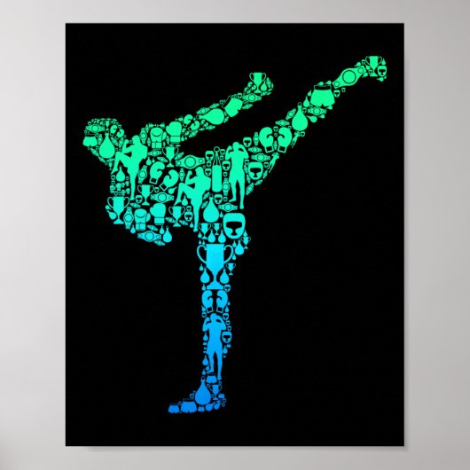 Kickboxing Kickboxer Karate Kids Boys Men  Poster (Vorne)