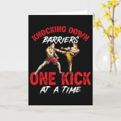 Kickboxing Kickboxer Knocking Down Byrriers One Ki Karte (Gelbe Blume)