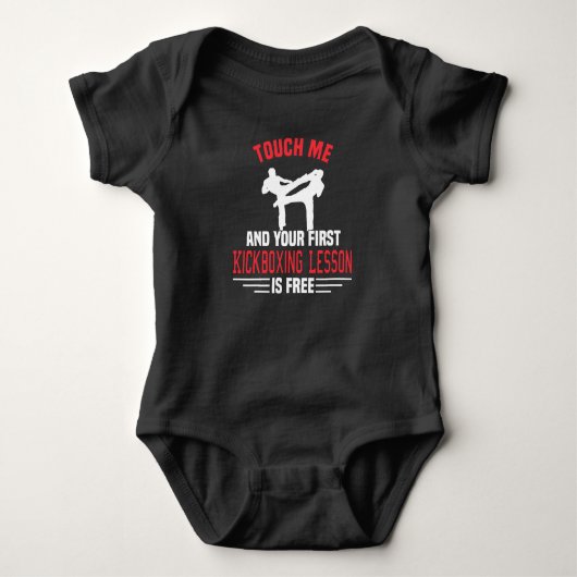 Kickboxing Kickboxer Martial Arts Boxer Sparring Baby Strampler (Vorderseite)