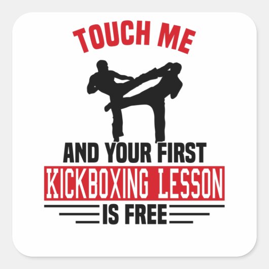 Kickboxing Kickboxer Martial Arts Boxer Sparring Quadratischer Aufkleber (Vorderseite)