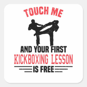 Kickboxing Kickboxer Martial Arts Boxer Sparring Quadratischer Aufkleber