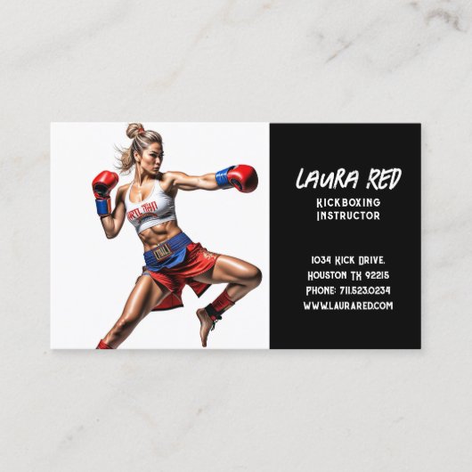 Kickboxing-Lehrer Visitenkarte (Vorderseite)