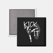 Kickboxing Mädchen Kick It  Magnet (Vorderseite/Rückseite)