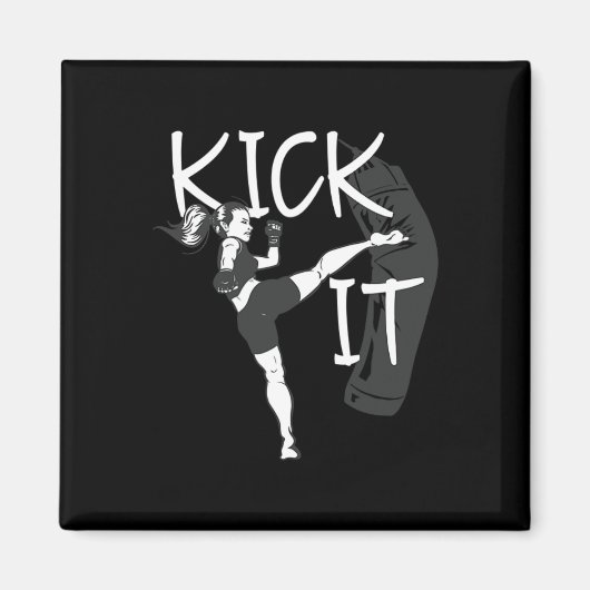 Kickboxing Mädchen Kick It  Magnet (Vorne)