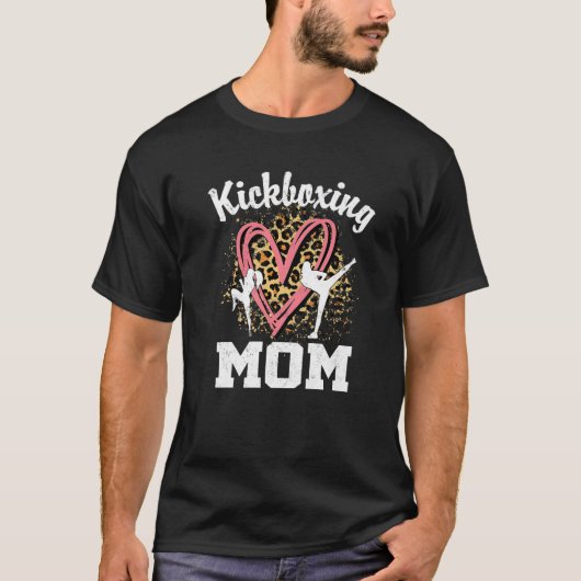 Kickboxing Mama Leopard Herzprämie T-Shirt (Vorderseite)