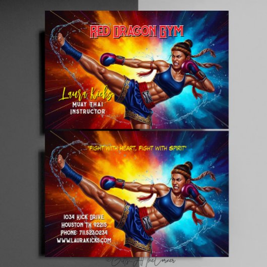Kickboxing Martial Arts Muay Thai Instructor Visitenkarte