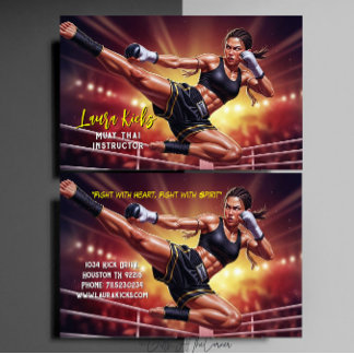 Kickboxing Martial Arts Muay Thai Instructor Visitenkarte