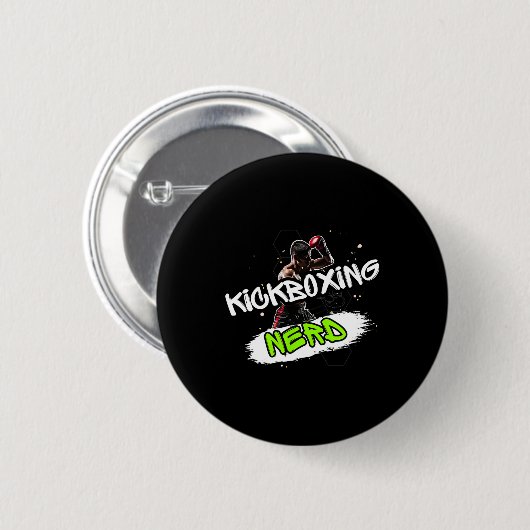 Kickboxing Nerd  Button (Vorne & Hinten)