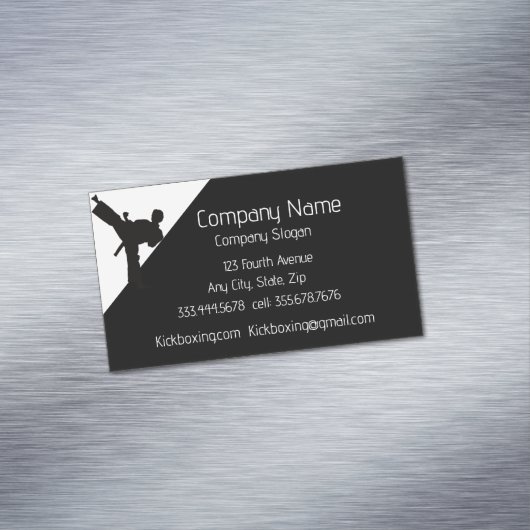 Kickboxing oder Martial Art Sport Business Card Magnetische Visitenkarte (Beispiel)
