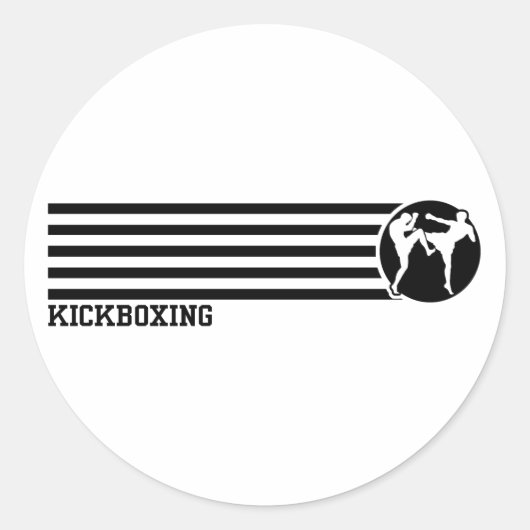 Kickboxing Runder Aufkleber (Vorderseite)