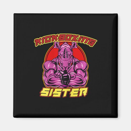 Kickboxing Sister Martial Arts  Magnet (Vorne)
