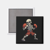 Kickboxing Skeleton Funny Kickboxer Boxing Magnet (Vorderseite/Rückseite)