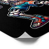 Kickboxing Skeleton Kickboxer Muay Thai Mma Fighte Poster (Ecke)