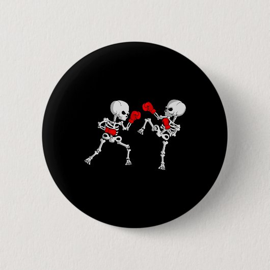 Kickboxing Skelett Kickboxer Boxing Mixed Martial Button (Vorderseite)