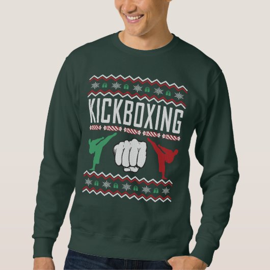 Kickboxing Ugly Christmas Sweater Sweatshirt (Vorderseite)
