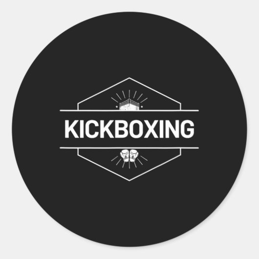 Kickboxkampf-Logo Runder Aufkleber (Vorderseite)