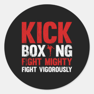 Kickboxkampf Mächtiger Kampf Kräftig Kickboxen Runder Aufkleber
