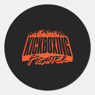 Kickboxkämpfer, Training, Sportbekleidung, Boxen, Runder Aufkleber