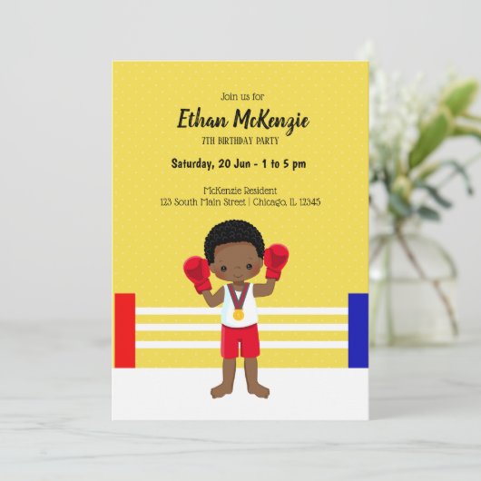 Kickboxsport Einladung (Stehend Vorderseite)