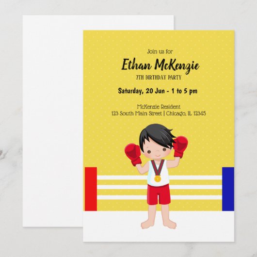 Kickboxsport Einladung (Vorne/Hinten)