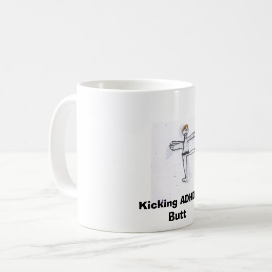 Kicken des ADHD-Hinterns Kaffeetasse (Vorderseite Links)
