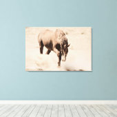 Kicken Sie die staubgeätzte Leinwand in die Leinwa (Insitu (Holzboden))