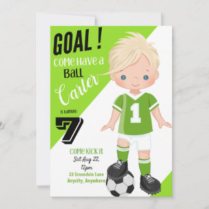 Kicken Sie es 1 Geburtstag Einladungskarte Einladung