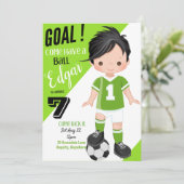 Kicken Sie es 3 Geburtstagseinladungskarte Einladung (Stehend Vorderseite)