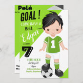 Kicken Sie es 3 Geburtstagseinladungskarte Einladung (Vorne/Hinten)