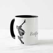Kickflip auf die Lunerbahn Tasse (Vorderseite Links)