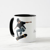 Kickflip in die Mondbahn Tasse (Vorderseite Links)