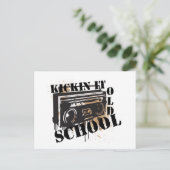 Kickin es alte Schule Postkarte (Stehend Vorderseite)