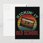 Kickin' es altes Schulkassettenband Postkarte (Vorne/Hinten)