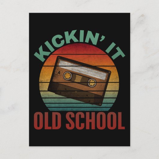 Kickin' es altes Schulkassettenband Postkarte (Vorderseite)